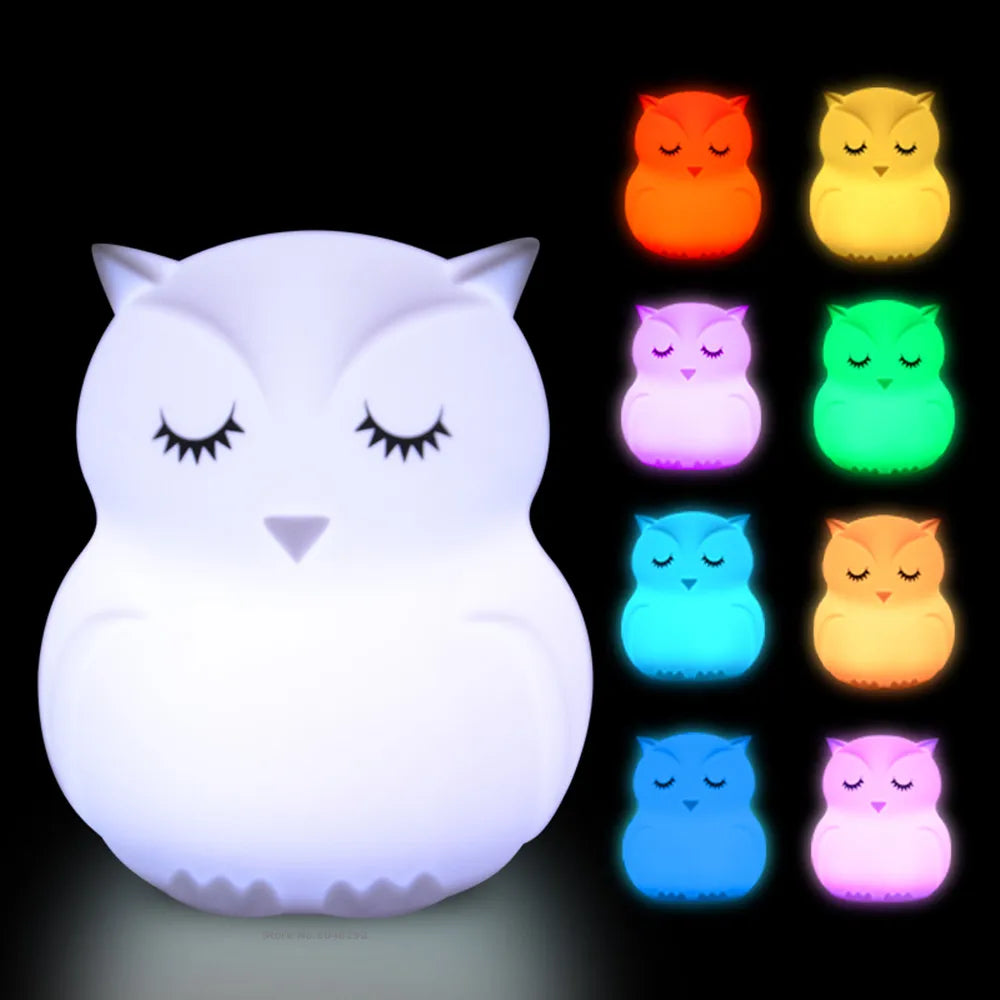 Owl LED Night Light Touch Sensor Remote Control
