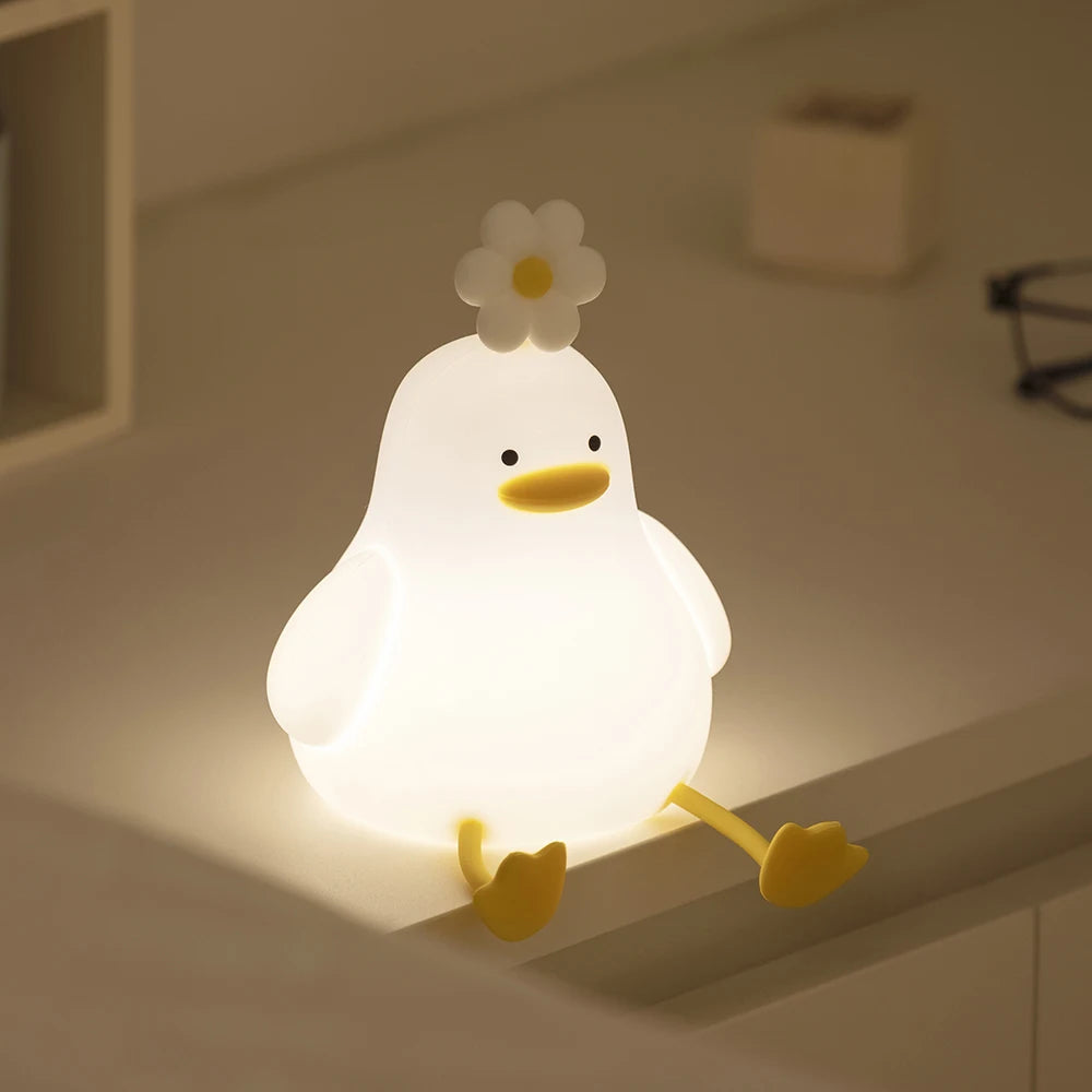 Duck Led Night Light with Flower