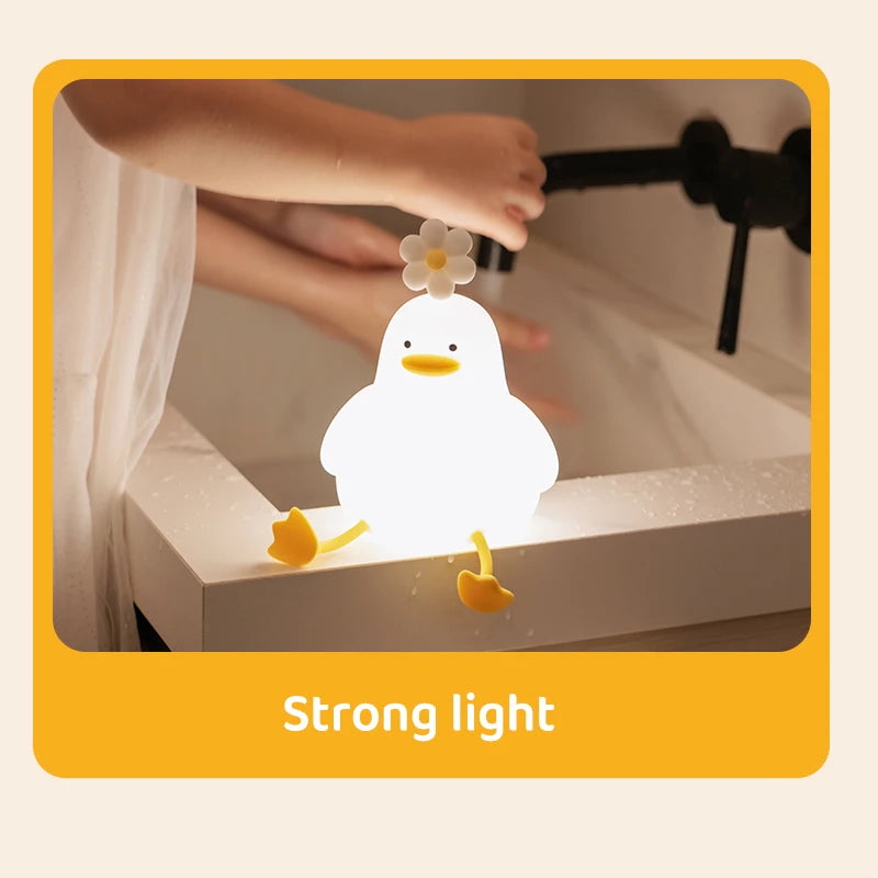 Duck Led Night Light with Flower