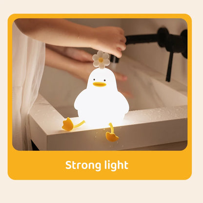 Duck Led Night Light with Flower