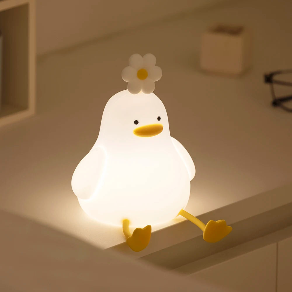 Duck Led Night Light with Flower